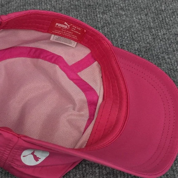 Puma Hat Cap Strap Back Pink Army Cadet Lightweight Run Hike Gym Outdoor Womens - Picture 8 of 12